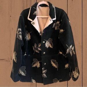 Vintage reversible jacket, faux suede one side fleece other side